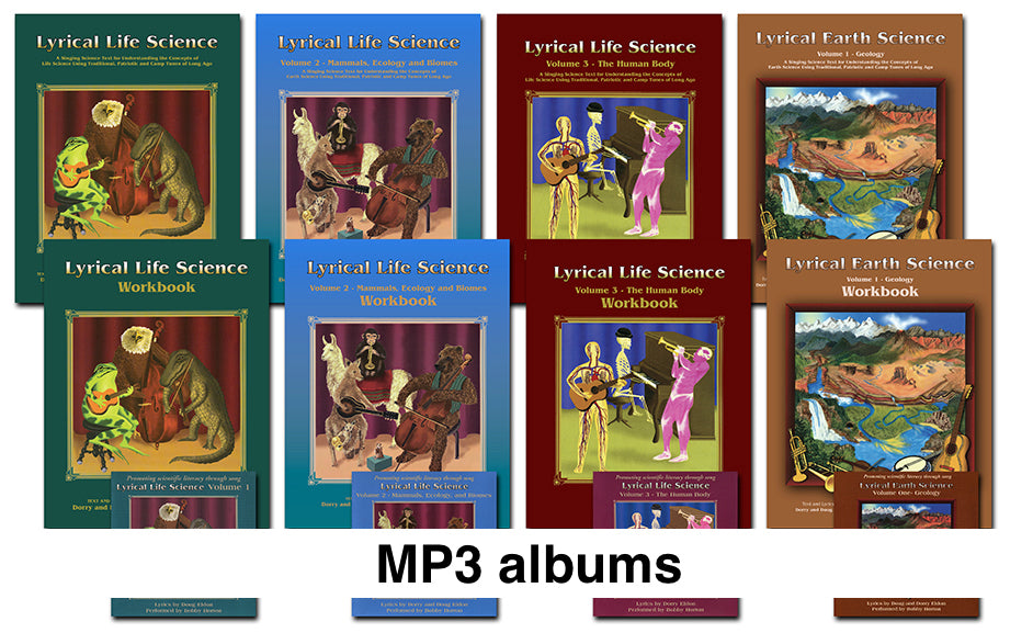 Lyrical Life Science Volumes 1-3 + Geology - Print books with MP3 album downloads